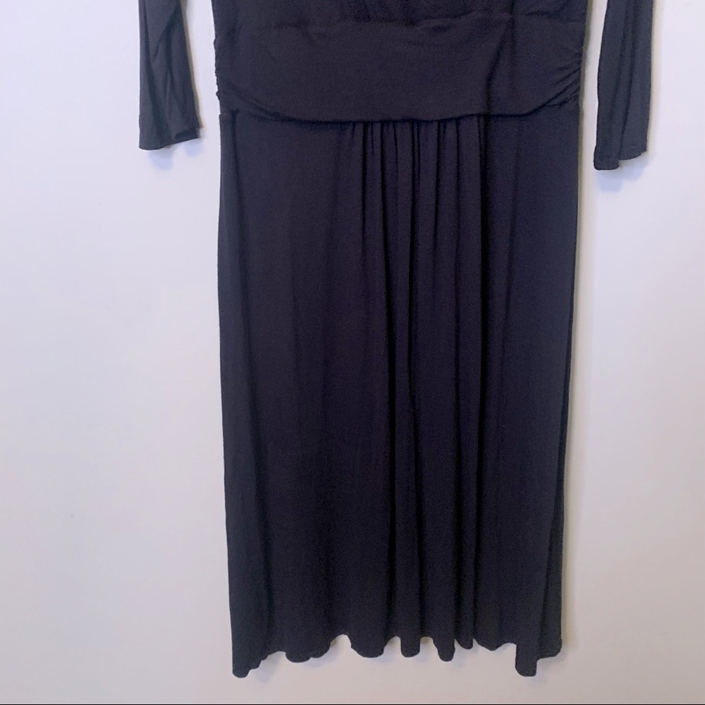 PURE COLLECTION Black Jersey Faux Wrap Midi Dress - Picture 3 of 16